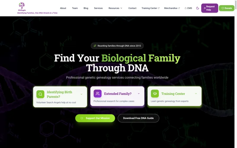 DNAngels — nonprofit platform built by Fox & Hound Consulting