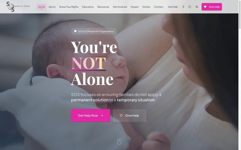 Saving Our Sisters — nonprofit platform built by Fox & Hound Consulting